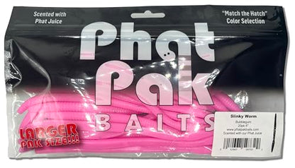 Phat Pak Baits - Slinky Worm Zoom Trick Worm Style Straight Tail Floating Worm Bass Fishing Lure 20ct 6.5" - color: Green Pumpkin Blue Flake