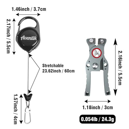 Fishing Line Cutter with Retractable Buckles, Tungsten Carbide Blade & Central Locking - Smooth, Corrosion-Resistant Cuts for Braid, Mono, Fluoro in Saltwater Fishing - style: Grey-Fishing Line Cutter with Lock