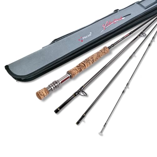 Fiblink Fly Fishing Rod 4 Piece Travel Fly Rod with Fishing Case,Carbon Blank Moderate Fast Action,7'6" 3/4wt to 10' 9/10wt Fishing Pole for Streams,Rivers,Lakes - size: Size:10'-9/10WT-4sec-F
