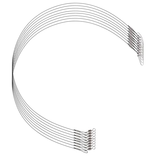 10pcs Heavy Duty Steel Fishing Leaders 50cm Anti-bite Wire Line for Saltwater and Freshwater Fishing Lure Connection