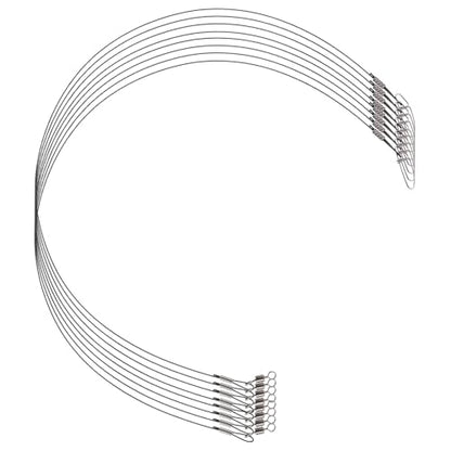 10pcs Heavy Duty Steel Fishing Leaders 50cm Anti-bite Wire Line for Saltwater and Freshwater Fishing Lure Connection