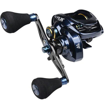 Baitcasting Fishing Reels - 500 Size Casting 6.5:1 Gear Ratio Speed Spool Baitcaster Reels - 6+1 BB Carbon Fiber Drag Magnetic Braking System Low Profile Saltwater Offshore Fishing Baitcasting Reel - style: Right Double Handle