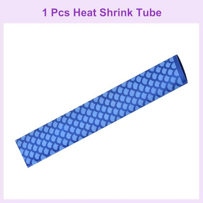 DMiotech Heat Shrink Sleeve Wrap Tubing x Tube Tubing for Fishing Rod Grips and Other Grips, Non Slip - Insulation - Waterproof 40'' Lengths, Dia 35mm Blue Scales - color: Blue Scales, size: Dia 35mm