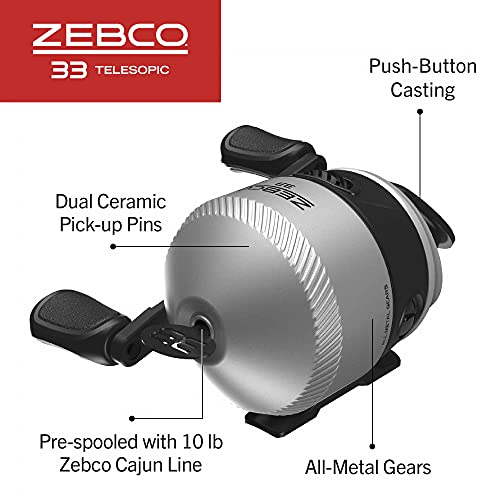 Zebco 33 Spinning Reel and Telescopic Fishing Rod Combo - style: 6 Foot - Spincast