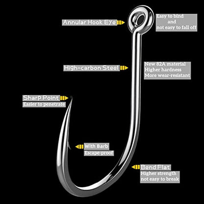Fishing Hooks Freshwater Saltwater Fish Hooks Bulk Fishing Hooks Set 600PCS Worm Catfish Hooks Fish Gear Equipment Supplies