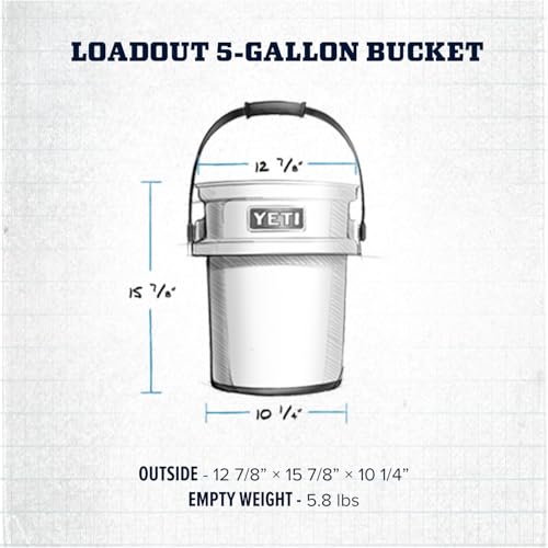 YETI Loadout 5-Gallon Bucket, Impact Resistant Fishing/Utility Bucket - color: Key Lime
