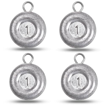 Disc Sinkers Fishing Weights, Coin Fishing Sinkers Weights Saltwater Surf Fishing Weights Bottom Drifting Trolling Catfishing Fishing Sinkers Saltwater Gear Tackle 1oz 2oz 3oz 4oz 5oz 6oz 8oz - style: 1 Ounce, 4 Pack