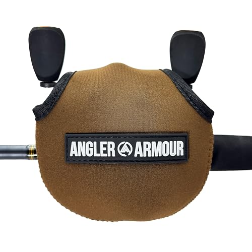 Angler Armour Baitcast Reel Cover | Baitcaster Sleeve | Fishing Reel Pouch | Low Profile Baitcasting Reel Protector | Neoprene Reel Case | 50 100 200 Series Baitcast Covers - color: Marsh Brown