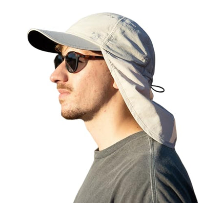 TOP-EX L/XL/XXL UV50+ Waterproof Neck Flap Baseball Sun Cap - color: Gray, size: XX-Large