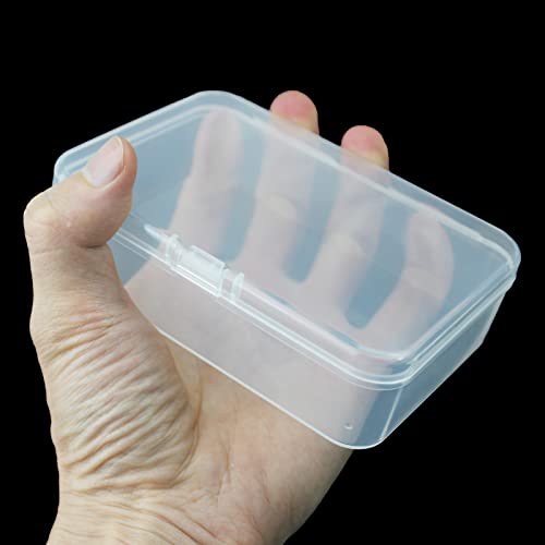 8 Pack Rectangular Clear Plastic Storage Containers | Hinged Lid, For Beads and Small Craft Items, 4.92 x 3.35 x 1.38 inch - size: 4.92 x 3.35 x 1.38 inch
