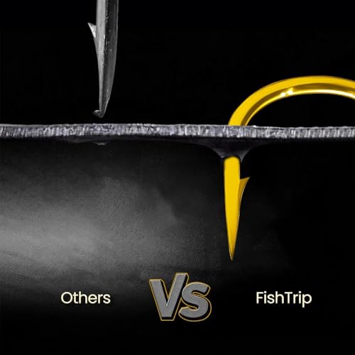 FishTrip 25pcs Treble Hooks, Replacement Hook Gold for Fishing Lures | High Carbon Steel Ultra Barbed Sharp Triple Fishing Hooks for Saltwater Freshwater for Bass Trout Replacement Size 14-4/0 - size: 1/0_25pcs