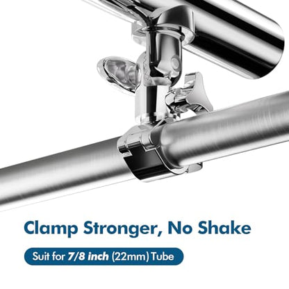 Fishing Rod Holder for Boat ,Stainless Steel 316 Rail Mount Clamp Fishing Rod Holders Marine Grade 360 Degree Adjustable Fishing Rod Holder - style: Middle Clamp