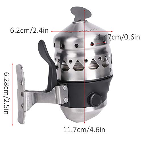 Fishing Reel with Hand Brake, Fishing Winding Displacement Line Reel for Fish Wheel Accessory