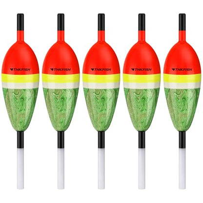 THKFISH Fishing Floats Balsa Wood Slip Bobbers, Fishing Bobbers Stick Slip Bobber for Fishing Crappie Bluegill Trout Bass Panfish Catfish Walleye 5PCS - color: Red, size: 1#:1in *5pcs