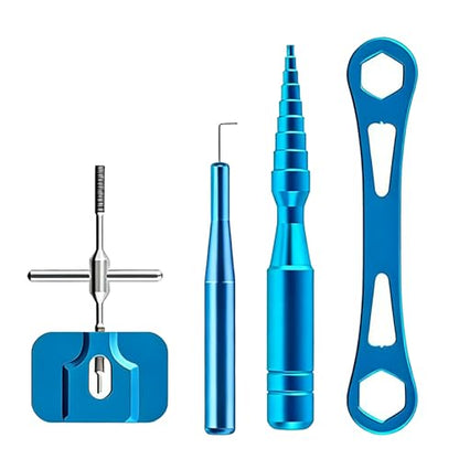 Professional Fishing Reel Maintenance Tool Set Aluminum Alloy for Fishing Reel Baitcasting Reel and Round Reel Repair - color: Blue