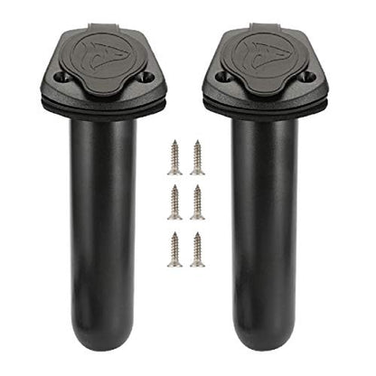 2 Pcs Kayak Deck Plastic Flush Mount Fishing Boat Rod Holders and Cap Cover, Fishing Tackle Accessory Tool