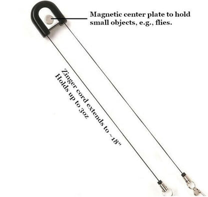 Pack of 1 Magnetic Double Zinger, Fishing Wire Retractor, for Fly-Fishing
