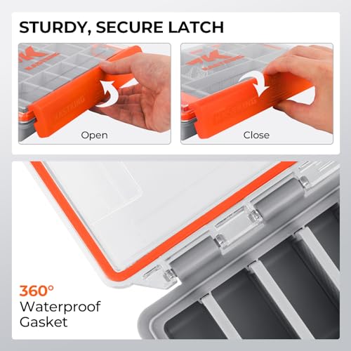 KastKing HyperSeal Waterproof Tackle Box, Waterproof 3600 Tackle Trays, Fishing Tackle Box Organizer with Removable Dividers, Lure Box and Terminal Tackle Storage, 1 Pack - size: 3600 (1 Pack)