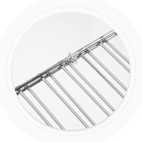 Yardwe Portable Stainless Steel Fish Grill Basket 16.33 Inch Outdoor Cooking Tool with Handle for Camping Bbq Grilling Meat Vegetables - color: Silver