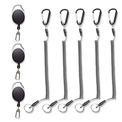 Fly Fishing Zinger Retractor 3 pcs,5pcs Pack Fishing Lanyards