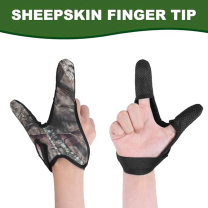 Double-Finger Gloves, 3 Pack Anti-Slip Fishing Glove, Professional Finger Gloves Protector Unisex Elastic Band Glove for Outdoor Fishing - color: Camouflage