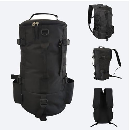 Fishing Tackle Backpack with Rod & Bottle Holder, Lightweight Outdoor Water-Resistant Fishing Gear Shoulder Storage Bag (Black) - color: Black3
