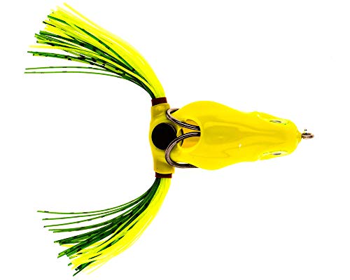 Scum Frog Scumdog Topwater Bass Fishing Hollow Body Frog Lure with Weedless Hooks - color: Chartreuse, size: 1/2 Ounce
