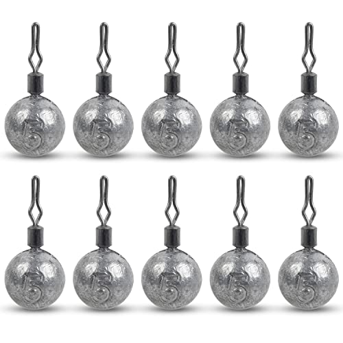 Drop Shot Weights Kit Round Cannonball Fishing Sinkers Weights Bass Casting Fishing Weights Swivel Drop Shot Sinker Rig Tackle for Bass Fishing Freshwater Saltwater - style: 3/16oz-30pcs