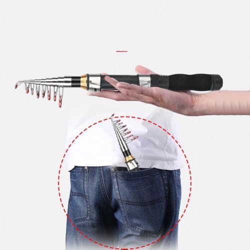 Telescopic Fishing Rod Mini Sea and Ice Fishing Pole Universal Portable Short Pole Ice Fishing Rod Tools for Saltwater Freshwater - size: 1.9m