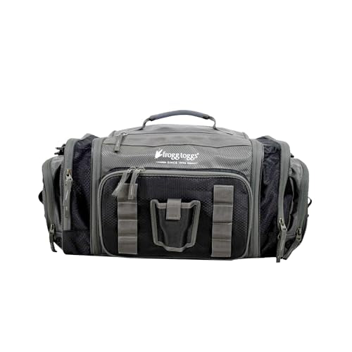 FROGG TOGGS Heavy Duty Fishing Tackle Duffle Bag, Includes Bait Trays - color: Black, style: 3600