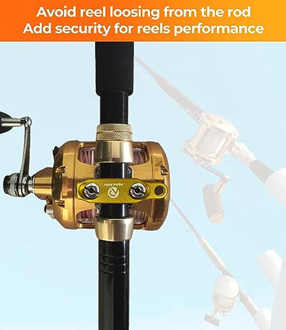 Fishing Reel Rod Clamp Fishing Reels Parts for Penn 20 30 50 70 International V VI Series Reel Rod Clamp Mount Anodized Aluminum Alloy (No Bolts or Screws) - color: Gold