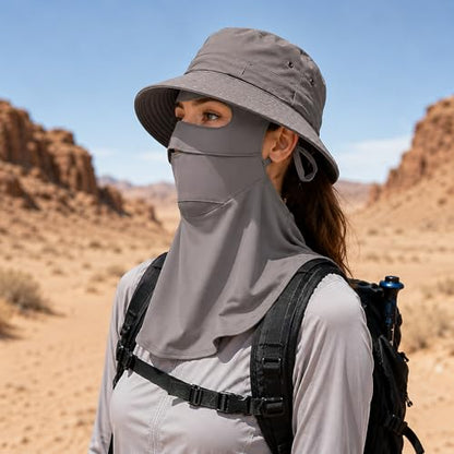 Face Cover for Sun Protection UPF 50+ UV Face Mask, UV Face Shield for Golf, Hiking Fishing & Outdoors Breathable - color: Dark Grey