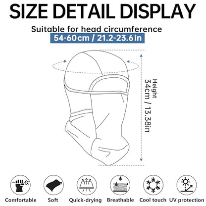 Balaclava Ski Mask, Sun UV Protection Breathable Full Head Face Mask for Men Women Skiing Cycling - color: Skull-01