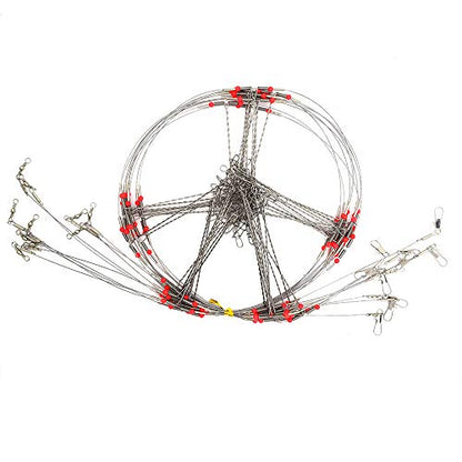 Senyu Wire Trace Leader Rig Stainless Steel 1-5 Arms Fishing Rigs with Snap,High-Strength Fishing Leaders Saltwater-Perch Rigs for Fishing - color: Arm Length 4.7inch, style: 5 Arm Leader