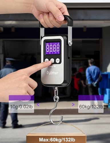 Fish Scale, Max 130lbs Fishing Scale,Multi-Mode Pound/Ounces & Kilograms,LCD Display - style: Silver