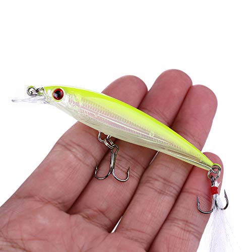 Jerk Baits for Bass Fishing, Jerkbait Fishing Lures, Minnow Lures Jerk Bait for Freshwater/Saltwater Fishing Lures for Trout Pike, 5pcs/10pcs with Box - color: A:3.54in/0.28oz/10pcs