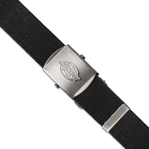 Dickies mens Fabric Web Plaque Logo Buckle Belt - Fits Up to Size 42" Waist - color: Black, size: Small-Medium