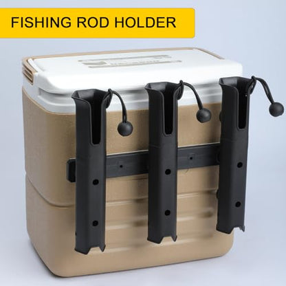 GearTrust Fishing Rod Holders, 3 Rod Holder for Boat Golf Cart & Garage | 4 rod holder for boat. Adjustable tube fishing pole holders for boats, golf cart, cooler, kayak, jetski & john boat. - color: 3 Tube Black