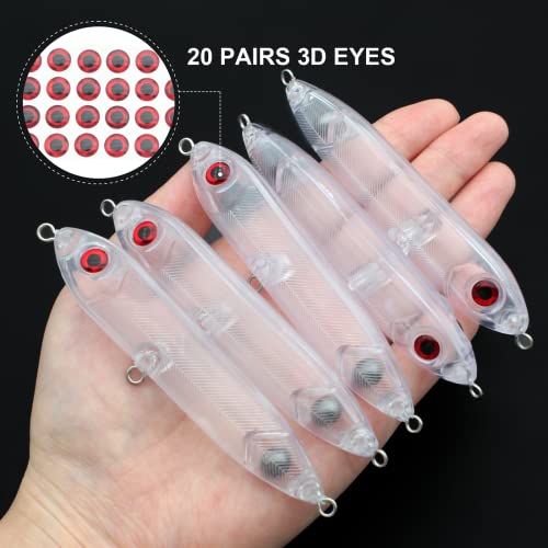 10pcs/20pcs Fishing Blanks Lures Kit Fishing Topwater Unpainted Swimbait Unpainted Crankbaits Hard Baits DIY Lure for Bass Salmon Trout Saltwater and Freshwater - color: B: 20pcs 0.35oz/10g