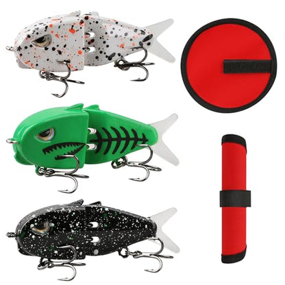 3-Pack Glide Bait with Tackle Bag, Premium Glide Bait Baits Set for Bass and Saltwater Fishing, Realistic Action, Design for Outdoor Anglers