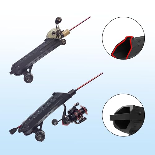 2 Pack Tube Rod Holder for Kayak Track Mount - with 4" Extension Arm & Self-Locking Base, 360° Adjustable Fishing Rod Holder for Spinning & Casting Reels, Heavy Duty Kayak Accessories