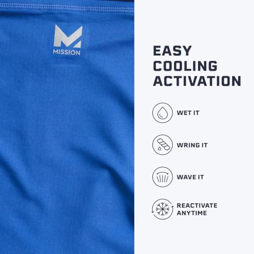 MISSION Multi-Use Neck Gaiter Face Mask for Ski & Outdoors, UPF 50, Breathable Lightweight Fabric - color: Blue