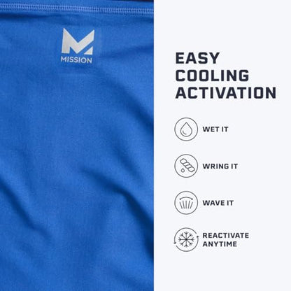 MISSION Multi-Use Neck Gaiter Face Mask for Ski & Outdoors, UPF 50, Breathable Lightweight Fabric - color: Blue
