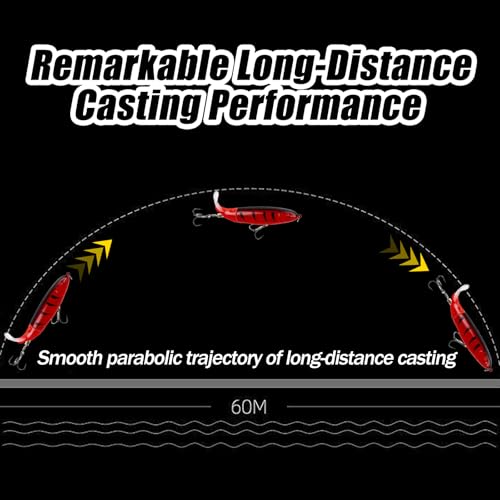 Fishing Lures Bass Popper Topwater 5pcs FS/YE-04 | Rotating Tail Bionic Swimming Lure, for Bass Trout Walleye Catfish Pike,Freshwater ,Saltwater,Crankbaits - color: A, size: 4.33'',0.6oz