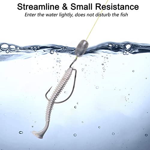 Fishing Egg Sinker Weights Kit, 42pcs Saltwater Fishing Weights Assortment Oval Drop Bass Casting Worm Weights Tackle for Saltwater Freshwater Fishing