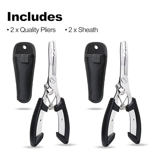 6.5” Fishing Pliers, Fishing Tool For Anglers, 2-Pack, Black - style: 2 Pack