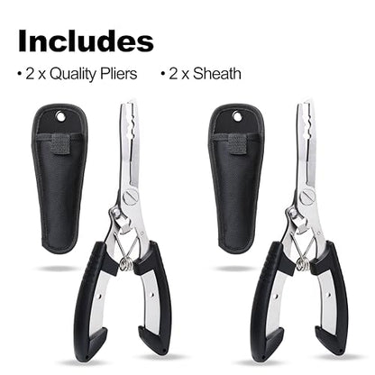 6.5” Fishing Pliers, Fishing Tool For Anglers, 2-Pack, Black - style: 2 Pack