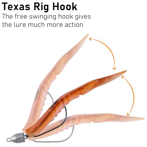 Dr.Fish 20 Pack Texas Jig Head with EWG Hooks, Swinging Bullet Jigs Bass Fishing Worm Hooks Bullet Sinker Wide Gap Hook - size: 1/8oz(#1)