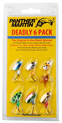 Panther Martin Fishing Lures 6-Pack All Time Greatest Fish Catcher World Famous Spinning Lures in Value Kit Spinners for Trout, Salmon, Panfish, Bass, Crappie & Perch - style: Trout Panfish