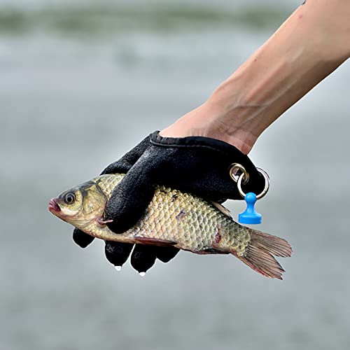Professional Fishing Gloves,Catch Fish Gloves with Magnet Hooks, Anti-Slip Fishing Gloves Protects Hand (Black) - color: Left